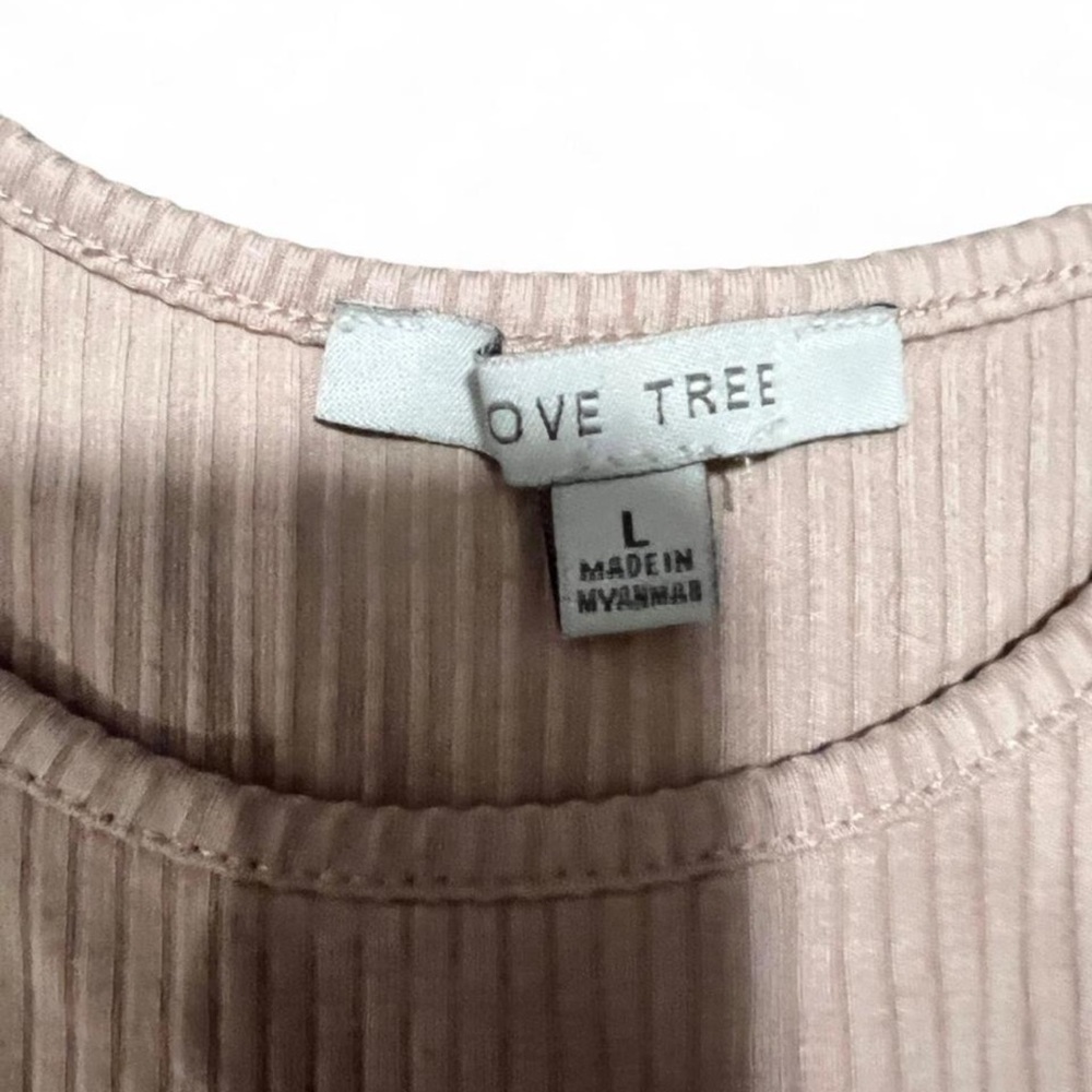 Love Tree Ribbed Light Pink Crop Tank - Picture 2 of 4